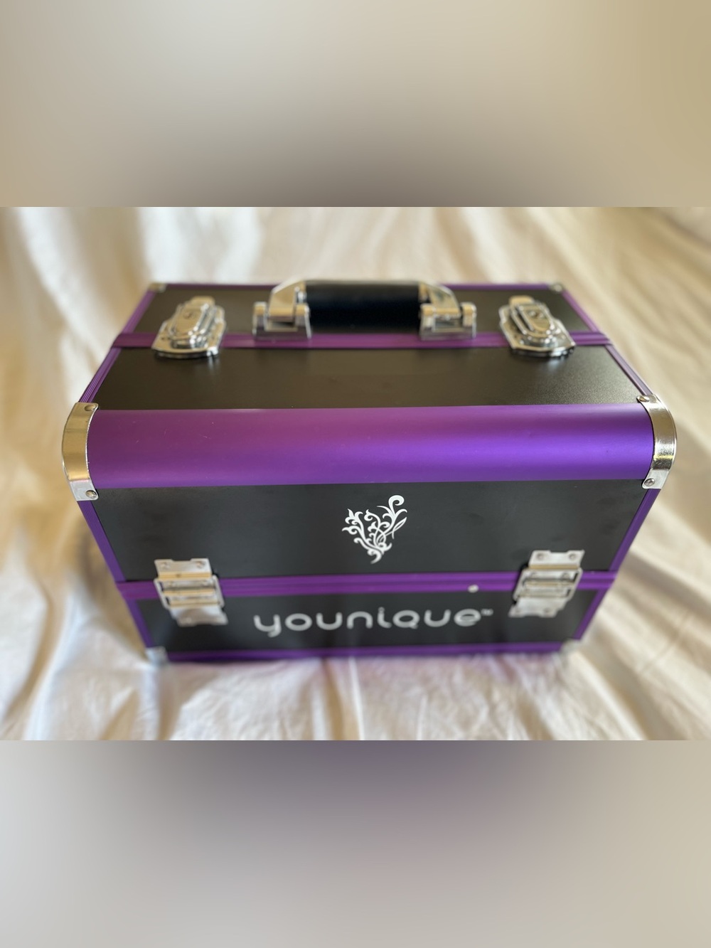 Younique Makeup Train Case - Purple & Black Travel Storage Trunk